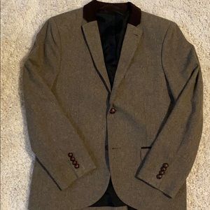 Topman Brown Birds Eye Blazer